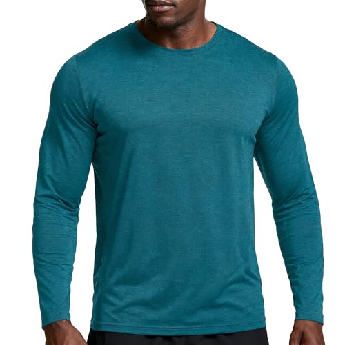 PINSPARK Herren Sportshirt Atmungsaktiv Laufshirt Leichte Langarmshirt UPF 50+ UV Shirt Trainingsshirt Funktionsshirt Wandershirt Langarm Gym Running Tops Schwarz S von PINSPARK