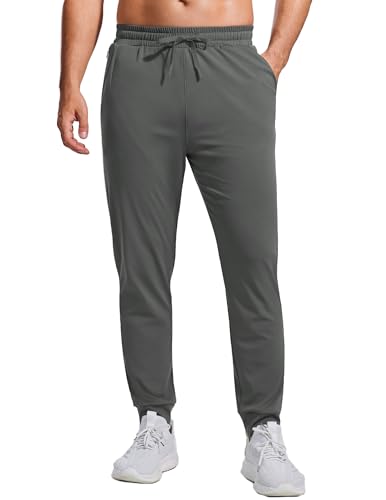 PINSPARK Jogginghose Herren mit Reißverschlusstaschen Trainingshose Atmungsaktiv Sporthose Laufhose Jogginghosen Sweatpants Freizeit Dunkelgrau L von PINSPARK
