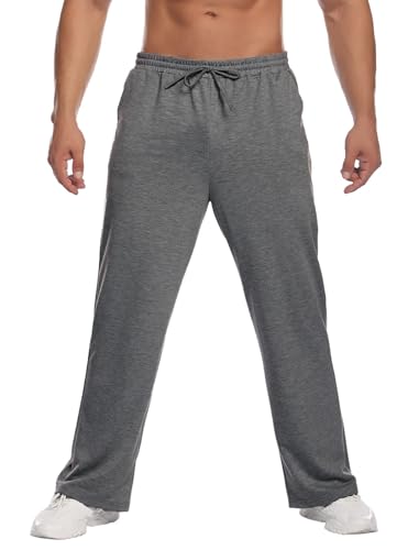 PINSPARK Jogginghosen Herren Lange Sport Hose Herren Baumwolle Jogger Schnelltrocknend Sweatpants Herren Sporthose Fitness Loose Fit Hose Männer Dunkelgrau L von PINSPARK