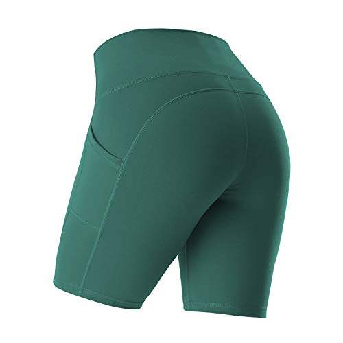 PINSPARK Radlerhose Damen Yoga Hose High Waist Kurze Leggings Blickdicht Sportshorts mit Taschen von PINSPARK