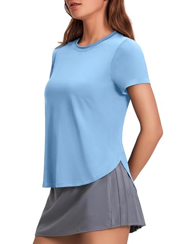 PINSPARK Sport T-Shirt Damen Athletisch Tennis Sportshirt UPF 50+ Basic Rundhals UV-Shirts Sommer Leichtes Schnelltrocknend Jogging Workout Tops Blau s PINSPARK Sport T-Shirt Damen Athletisch Tennis Sportshirt UPF 50+ Basic Rundhals UV-Shirts Sommer Leichtes Schnelltrocknend Jogging Workout Tops Blau s von PINSPARK
