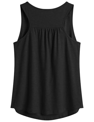 PINSPARK Sport Tank Top Damen Workout Tanktops Racerback Ärmellose Leichte Oberteile Sommer Sporttop Lauftop Yoga Gym Shirt Fitness Running Schwarz 3XL von PINSPARK