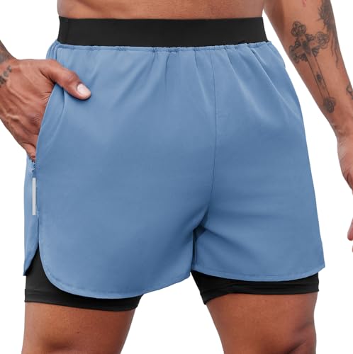 PINSPARK Sporthose Herren Kurz Sport Shorts Gym Laufshorts Herbst Outdoor Atmungsaktiv Workout Kompressionshose Lässig Kurze Hose Blau L PINSPARK Sporthose Herren Kurz Sport Shorts Gym Laufshorts Herbst Outdoor Atmungsaktiv Workout Kompressionshose Lässig Kurze Hose Blau L von PINSPARK