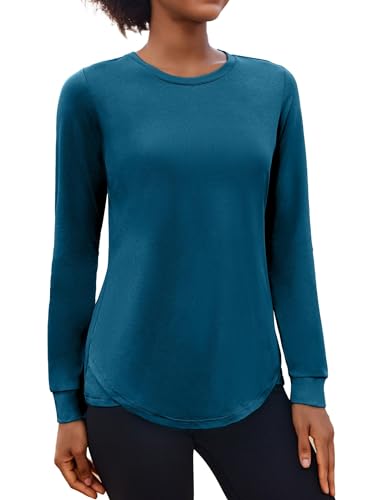 PINSPARK T-Shirt Damen Sportshirt Langarm Fitness Yoga T-Shirt Leicht Gym Sport Oberteile Freizeitshirt Winter Leicht Workout Shirts Dunkelblau L PINSPARK T-Shirt Damen Sportshirt Langarm Fitness Yoga T-Shirt Leicht Gym Sport Oberteile Freizeitshirt Winter Leicht Workout Shirts Dunkelblau L von PINSPARK