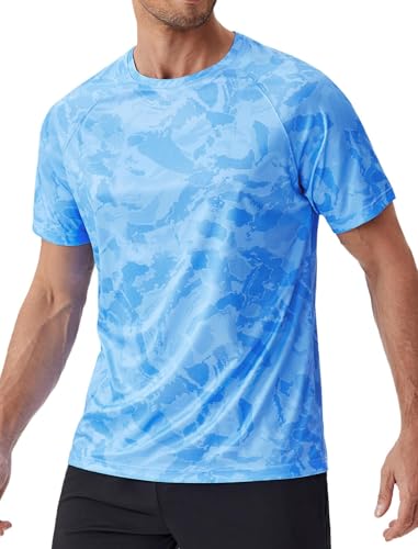 PINSPARK Rashguard Herren Kurzarm UV Shirt Winter Schnelltrocknend Compression Shirt Atmungsaktiv Laufshirt Lässig Workout Fitnessshirt Blau XXL PINSPARK Rashguard Herren Kurzarm UV Shirt Winter Schnelltrocknend Compression Shirt Atmungsaktiv Laufshirt Lässig Workout Fitnessshirt Blau XXL von PINSPARK