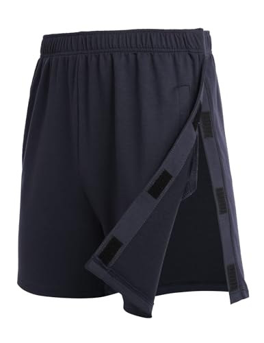 PINSPARK Unisex Abreißbare Shorts Side Snap On Tear Away Shorts Herren Baumwollshorts Sportliche Erholungsshorts nach Operationen mit Taschen Dunkelgrau S PINSPARK Unisex Abreißbare Shorts Side Snap On Tear Away Shorts Herren Baumwollshorts Sportliche Erholungsshorts nach Operationen mit Taschen Dunkelgrau S von PINSPARK