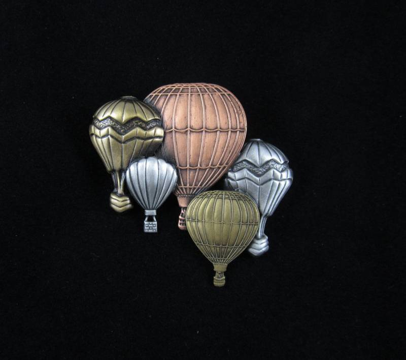 Heißluftballons Brosche - Heißluftballon-Schmuck Heißluftballon-Mischmetallschmuck von PINSwithPERSONALITY