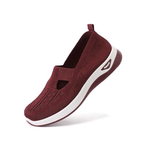 Orthopädische Schuhe Damen Sneaker, Schuhe ohne Schnürung für Damen Handsfree Slip On Walkingschuhe Orthopädische Plateau-Turnschuhe Leicht Bequeme Erhöhte Dämpfung und Entlastung der Füße Damenschuhe von PINTUTU