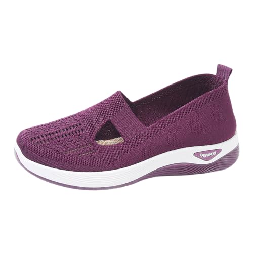 Orthopädische Schuhe Damen Sneaker, Schuhe ohne Schnürung für Handsfree Cushion Slip On rutschfeste Walkingschuhe Turnschuhe Leicht Bequeme Erhöhte Füße Sommer Gesundheitsschuhe Barfußschuhe Leichte von PINTUTU