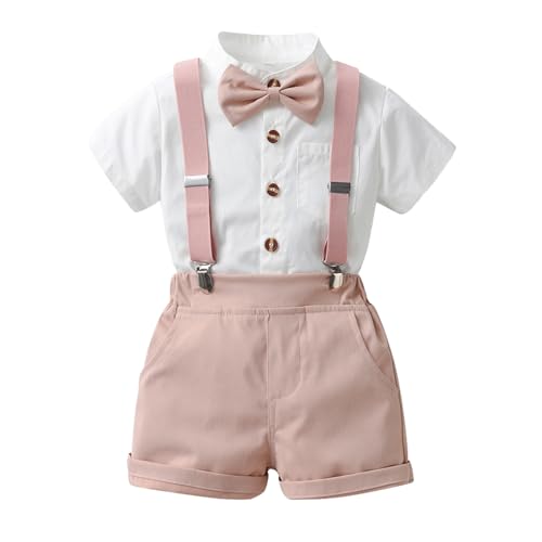 PINTUTU Baby Jungen Gentleman Anzüge, Kinder Kurzarm Hemd + Hosenträger + Fliege + Shorts 4tlg Bekleidungssets Festliche Taufe Hochzeit Gentleman Shorts Set PINTUTU Baby Jungen Gentleman Anzüge, Kinder Kurzarm Hemd + Hosenträger + Fliege + Shorts 4tlg Bekleidungssets Festliche Taufe Hochzeit Gentleman Shorts Set von PINTUTU