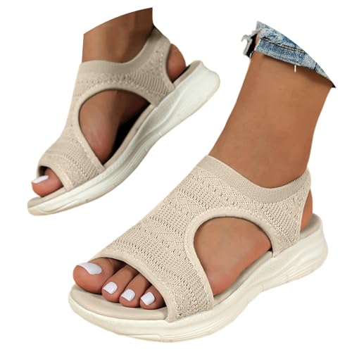 Orthopädische Sandalen Damen, Sandalen Breite Füße Plateausandalen Mit Fußbett Sommerschuhe Sommersandalen Leichte Weite BarfussSandalen Slingback Offene Schuhe Waschbare von PINTUTU