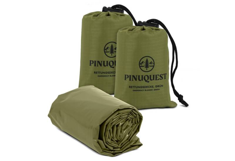 PINUQUEST Erste-Hilfe-Set Rettungsdecke signalorange silber 26µm, (2 St), wind- und wasserdicht Notfalldecke Rettungsfolie, 210x160cm von PINUQUEST