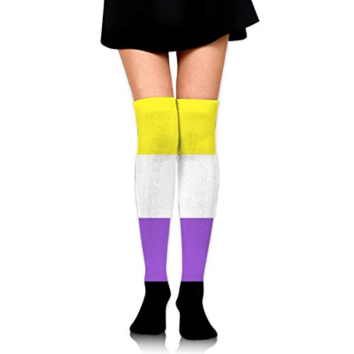 Pride Flag Damen Oberschenkelhohe Socken Overknee Strümpfe Lange Stiefel, Schwarz, Einheitsgröße Pride Flag Damen Oberschenkelhohe Socken Overknee Strümpfe Lange Stiefel, Schwarz, Einheitsgröße von PIOL