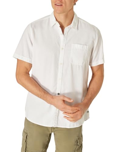 PIONEER AUTHENTIC JEANS Herren Freizeithemd Kurzarm Shirt Kent | Männer Kurzarm Hemd | einfarbig | Sommer | Regular Fit | weiß 2000 1010 | M von PIONEER AUTHENTIC JEANS