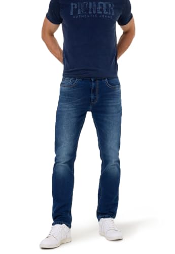 PIONEER AUTHENTIC JEANS Herren Jeans Rando | Regular Fit | Handcrafted P0 16541.6753 | Navy Blue Used Whisker von PIONEER AUTHENTIC JEANS