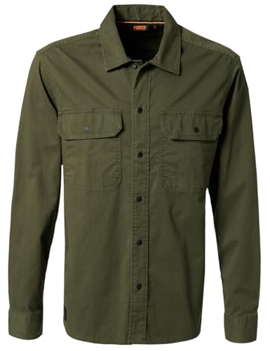 PIONEER AUTHENTIC JEANS Herren Oberhemd Langarm | Männer Hemd | Button-down | einfarbig | Regular fit | Deep Depth 5312 | L von PIONEER AUTHENTIC JEANS