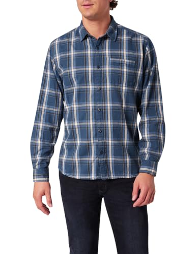 PIONEER AUTHENTIC JEANS Herren Oberhemd Langarm Shirt 1/1 Kent | Männer Hemd | Button-down | kariert | Regular Fit | Softwash Washed | Night Sky Karo 0000 6602 | M von PIONEER AUTHENTIC JEANS