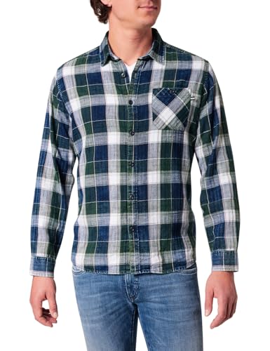 PIONEER AUTHENTIC JEANS Herren Oberhemd Langarm Shirt 1/1 Kent | Männer Hemd | Button-down | kariert | Regular Fit | Softwash Washed | Ponderosa Pine Check 0000 5636 | L von PIONEER AUTHENTIC JEANS
