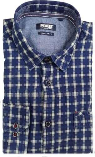 PIONEER AUTHENTIC JEANS Herren Oberhemd Langarm Shirt 1/1 Kent | Männer Hemd | Button-down | kariert | Regular Fit | Stone Wash Washed | Iceberg Green Check 0000 5632 | M PIONEER AUTHENTIC JEANS Herren Oberhemd Langarm Shirt 1/1 Kent | Männer Hemd | Button-down | kariert | Regular Fit | Stone Wash Washed | Iceberg Green Check 0000 5632 | M von PIONEER AUTHENTIC JEANS