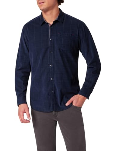 PIONEER AUTHENTIC JEANS Herren Oberhemd Langarm Shirt 1/1 Shark | Männer Hemd | kariert | Regular Fit | Softwash Washed | Indigo Washed 0000 6864 | L von PIONEER AUTHENTIC JEANS