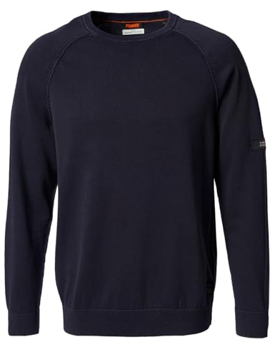 PIONEER AUTHENTIC JEANS Herren Pullover Rundhals | Männer Basic Strickpulli | Regular fit | Night Sky 6300 | L von PIONEER AUTHENTIC JEANS