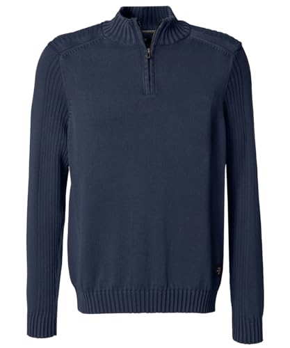 PIONEER AUTHENTIC JEANS Herren Strickpullover | Männer Basic Sweater | Stehkragen | hochgeschlossen | Reißverschluss | Regular fit | Indigo Washed 6864 | XXL von PIONEER AUTHENTIC JEANS