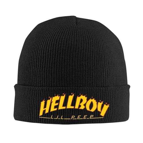 PIORUJK 1pc Lil Peep Hellboy Haube Hüte Skullies Mützen Männer Frauen Y2K Cool Thermal Elastic Beanie Hüte Herbst Winter Kpop Grafik Kappe von PIORUJK