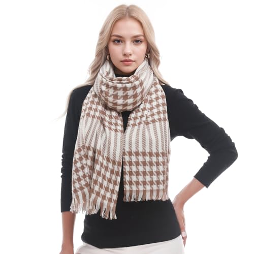 PIOYMEYA Kariert Schal Damen Herbst Winter Kuschelig Pashmina Schals Tücher für Damen von PIOYMEYA