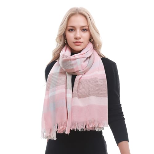 PIOYMEYA Kariert Schal Damen Herbst Winter Kuschelig Pashmina Schals Tücher für Damen von PIOYMEYA