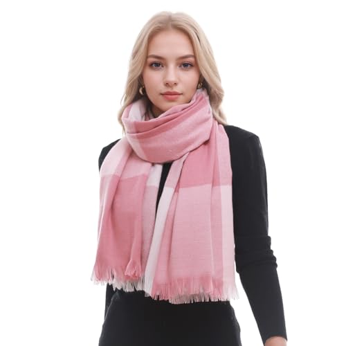 PIOYMEYA Kariert Schal Damen Herbst Winter Kuschelig Pashmina Schals Tücher für Damen von PIOYMEYA