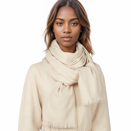 Schal Creme Stola Festlich für Abendkleid Winter Schals Tücher Damen Pashmina von PIOYMEYA