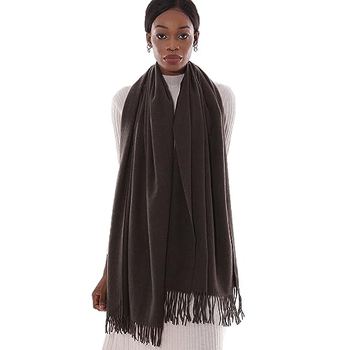 PIOYMEYA Schal Braun Stola Festlich Fur Abendkleid Pashmina Schals Tücher für Damen Winter von PIOYMEYA