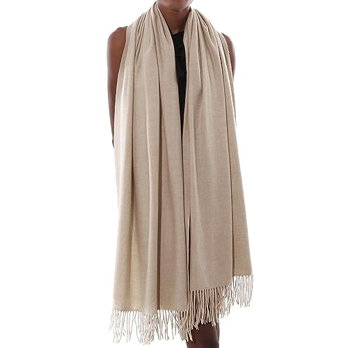 PIOYMEYA Schal Beige Stola Festlich Fur Abendkleid Pashmina Schals Tücher für Damen Winter von PIOYMEYA