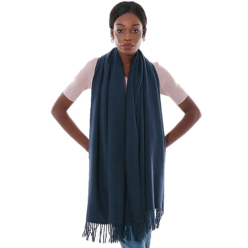 Schal Navy Blau Stola Festlich Fur Abendkleid Pashmina Schals Tücher für Damen Winter von PIOYMEYA