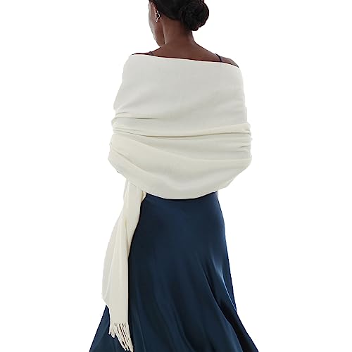 Schal Ivory Stola Festlich Fur Abendkleid Pashmina Schals Tücher für Damen Winter von PIOYMEYA