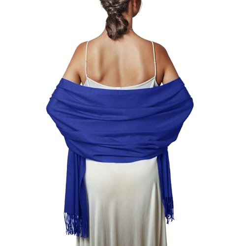 Schal Blau Stola Damen Festlich für Abendkleid Pashmina Schals Tücher Winter von PIOYMEYA