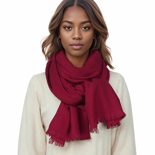 Schal Weinrot Stola Festlich für Abendkleid Winter Schals Tücher Damen Pashmina von PIOYMEYA