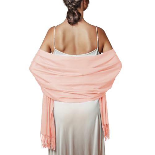 Schal Rosa Stola Damen Festlich für Abendkleid Pashmina Schals Tücher Winter von PIOYMEYA