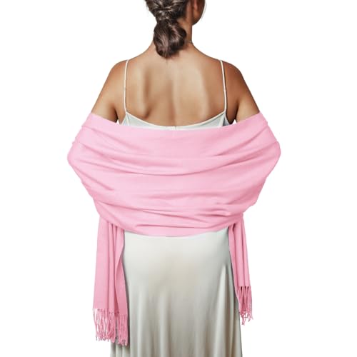 Schal Rosa Stola Damen Festlich für Abendkleid Pashmina Schals Tücher Winter von PIOYMEYA