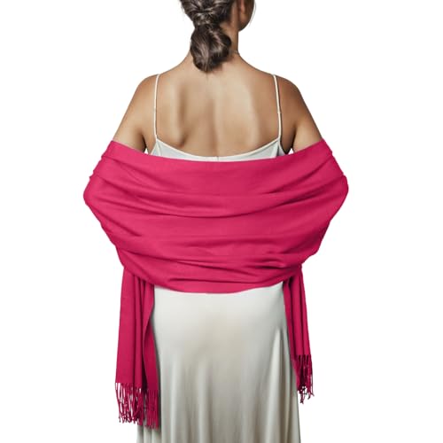 Schal Rosa Stola Damen Festlich für Abendkleid Pashmina Schals Tücher Winter von PIOYMEYA