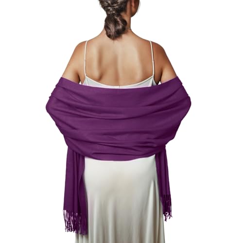 Schal Violett Stola Damen Festlich für Abendkleid Pashmina Schals Tücher Winter von PIOYMEYA