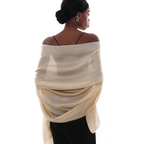 Stola Beige Festlich für Abendkleid Damen Schals Tücher Sommer Dünn Schaltuch Pashmina von PIOYMEYA