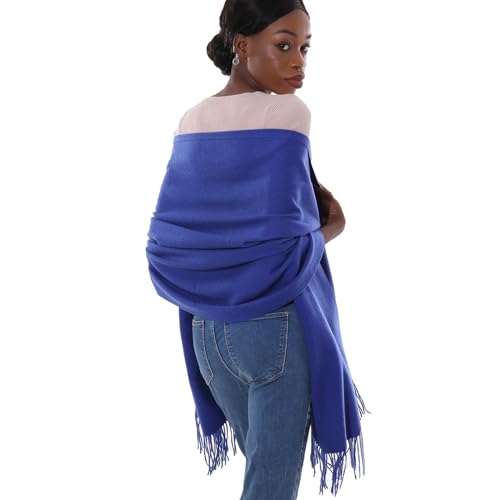 Schal Blau Stola Festlich Fur Abendkleid Pashmina Schals Tücher für Damen Winter von PIOYMEYA