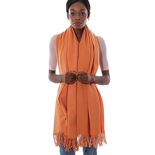 PIOYMEYA Schal Orange Stola Festlich Fur Abendkleid Pashmina Schals Tücher für Damen Winter von PIOYMEYA