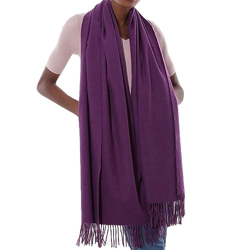 Schal Lila Stola Festlich Fur Abendkleid Pashmina Schals Tücher für Damen Winter von PIOYMEYA