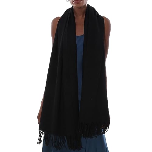 PIOYMEYA Schal Schwarz Stola Festlich Fur Abendkleid Pashmina Schals Tücher für Damen Winter von PIOYMEYA