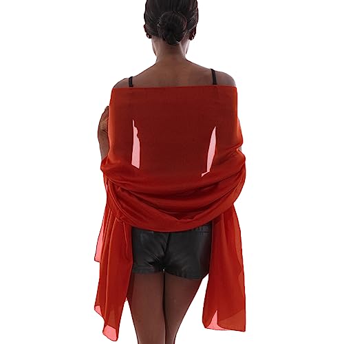 Stola Rot Festlich für Abendkleid Damen Schals Tücher Sommer Dünn Schaltuch Pashmina von PIOYMEYA