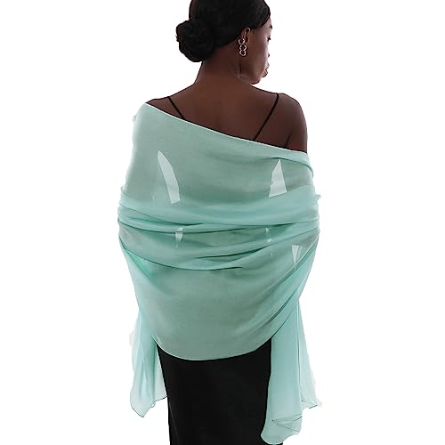 Stola Turkis Festlich für Abendkleid Damen Schals Tücher Sommer Dünn Schaltuch Pashmina von PIOYMEYA