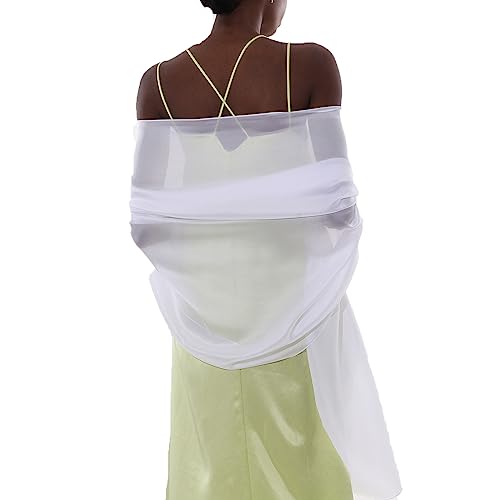 Stola Weiß Festlich für Abendkleid Damen Schals Tücher Sommer Dünn Schaltuch Pashmina von PIOYMEYA