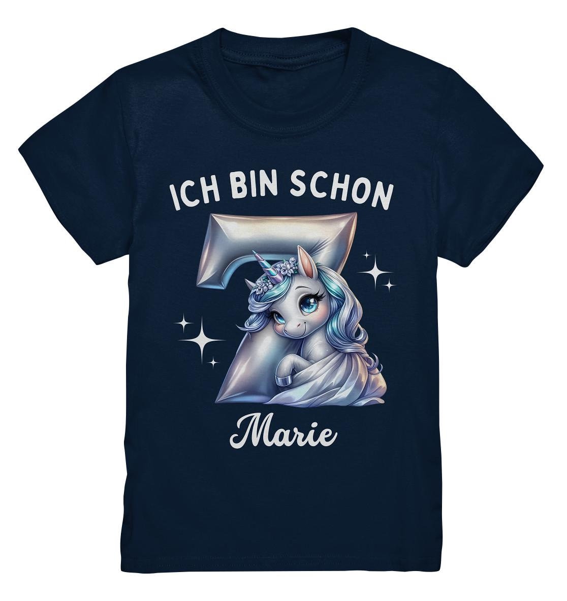 7. Geburtstag Mädchen T-Shirt, Ich Bin Schon 7, Einhorn Shirt, Personalisiert Mit Name von PIPAPOlifestyle